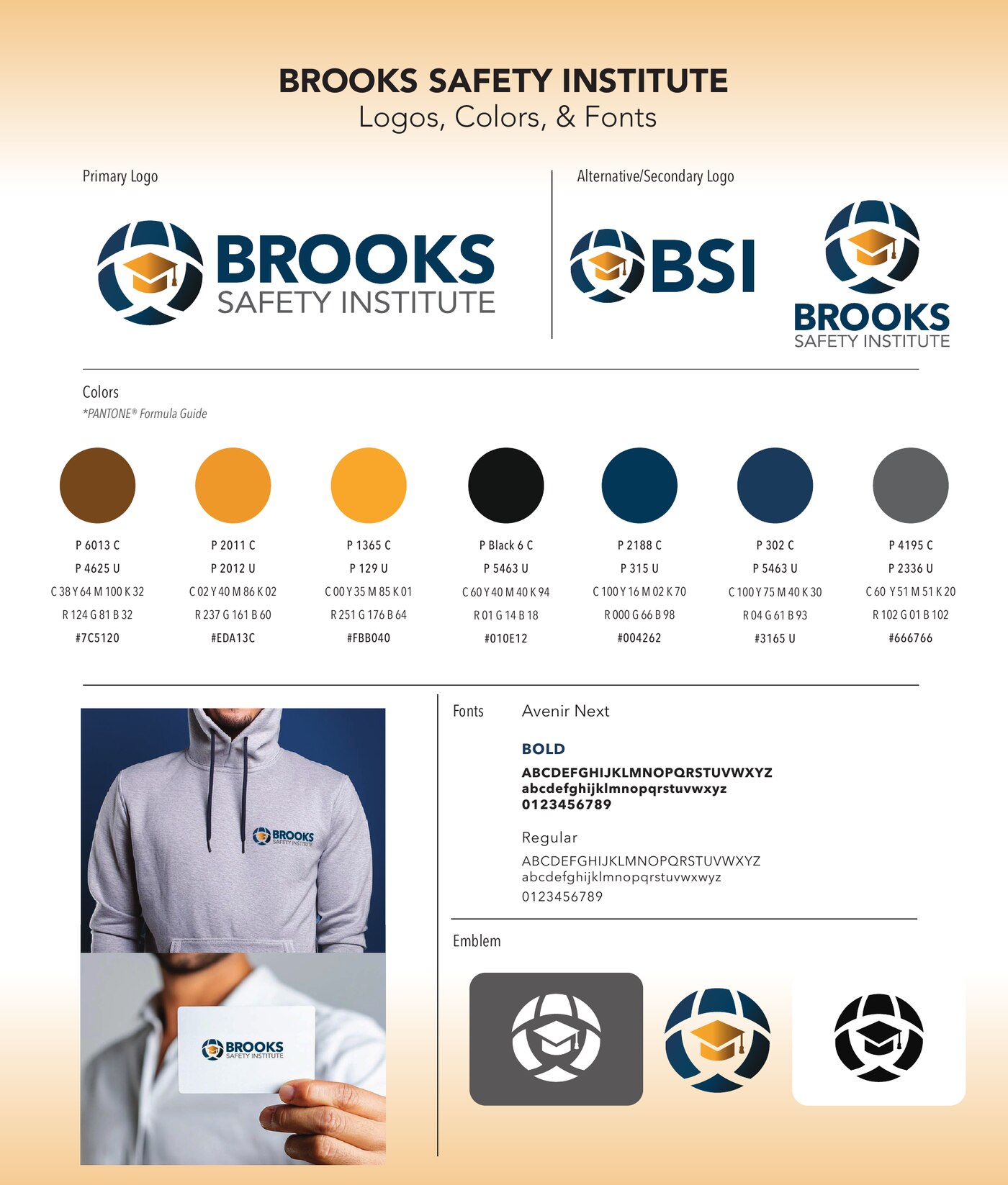 Brooks Safety Institute brand guide — logos, colors, and fonts